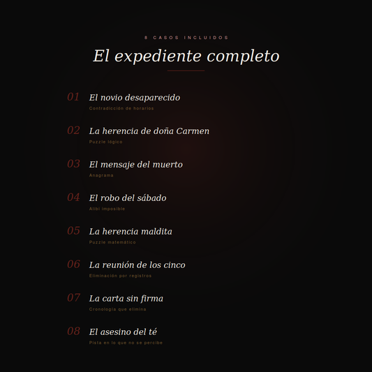 Los Casos de la Inspectora Lola Lujuria | 8 Misterios Interactivos